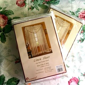 2 Curtain Panels - Sheer with Vertical Stripes - Ivory - Outstanding DEAL 🤩 🤩